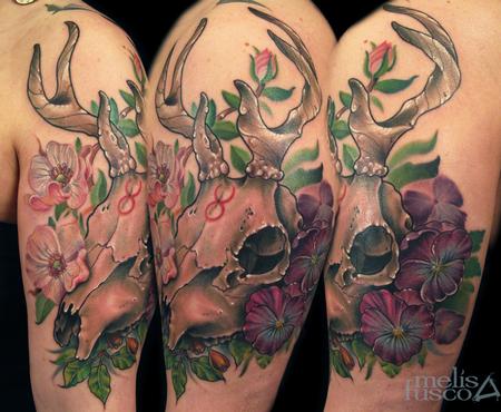 Melissa Fusco - deer skull & floral